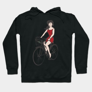 Girl on a bicycle Hoodie